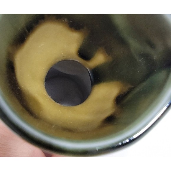 Ceramic Japanese Sake Bottle Brown Green 5 Inches Tall - Picture 4 of 6